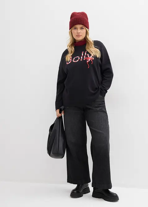 Långärmad topp i ekologisk bomull, bonprix