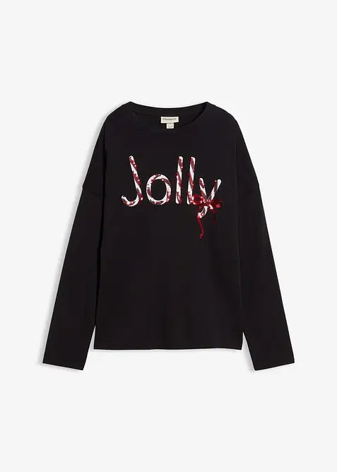 Långärmad topp i ekologisk bomull, bonprix