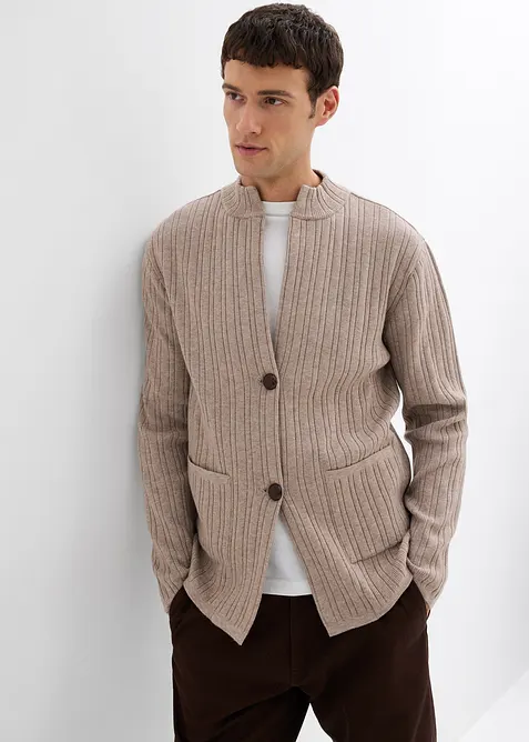 Ribbstickad cardigan, bonprix