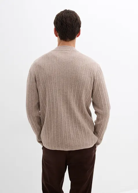 Ribbstickad cardigan, bonprix