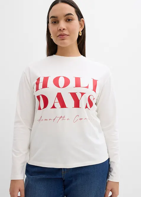 L&aring;ng&auml;rmad topp med ekologisk bomull, bonprix