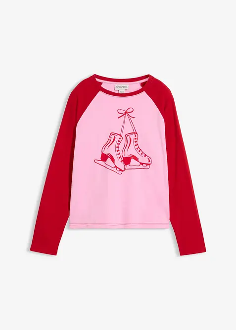 Topp med raglan&auml;rmar i ekologisk bomull, bonprix