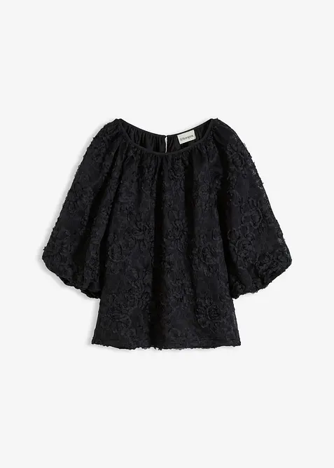 Dra p&aring;-blus med blomm&ouml;nstrad struktur, bonprix