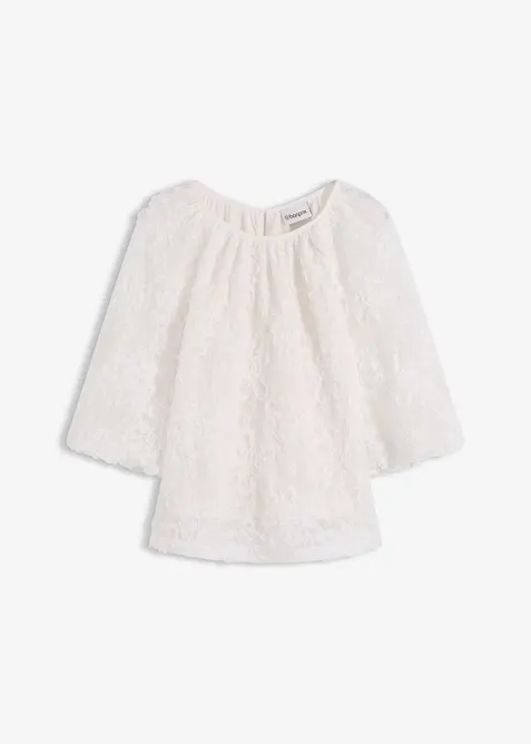 Dra på-blus med blommönstrad struktur, bonprix