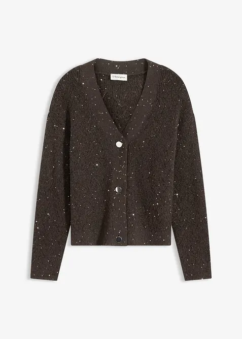 Hålmönstrad cardigan, bonprix