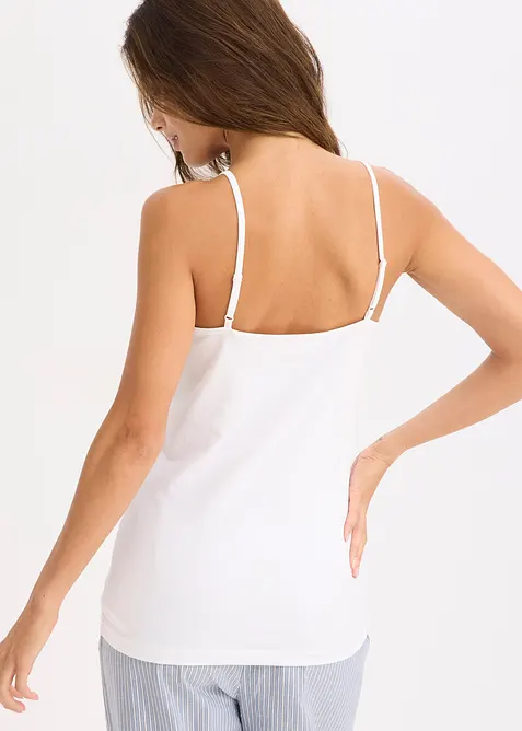 Linne med ekologisk bomull och spets (2-pack), bonprix