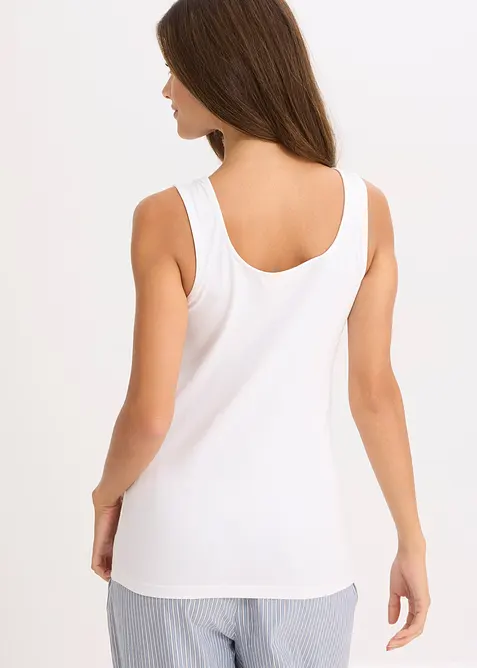 Linne med ekologisk bomull och spets (2-pack), bonprix