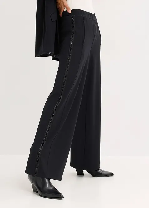 Punto di Roma-byxa med glitterstenar i dra på-modell, bonprix