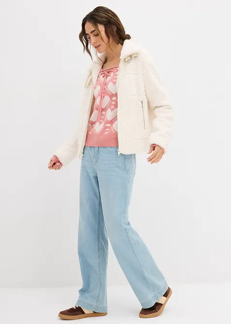 Finstickad tröja med jacquardmönster, bonprix