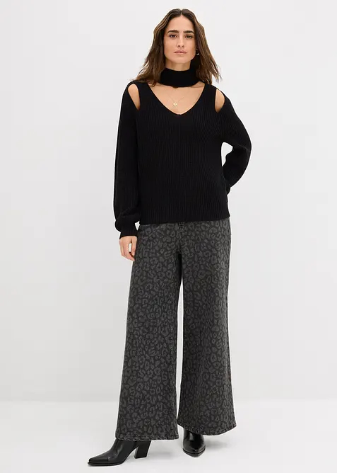 Grovstickad tr&ouml;ja med cut-outs, bonprix