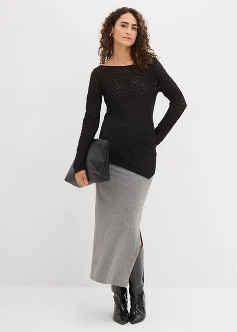 L&aring;ng&auml;rmad topp i spets, bonprix