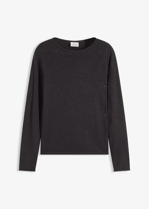 Finstickad tröja av viskosmix med mjukt fall, bonprix