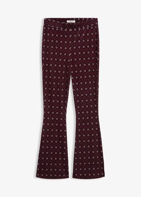 Utsvängda leggings i mjuk sammet, bonprix