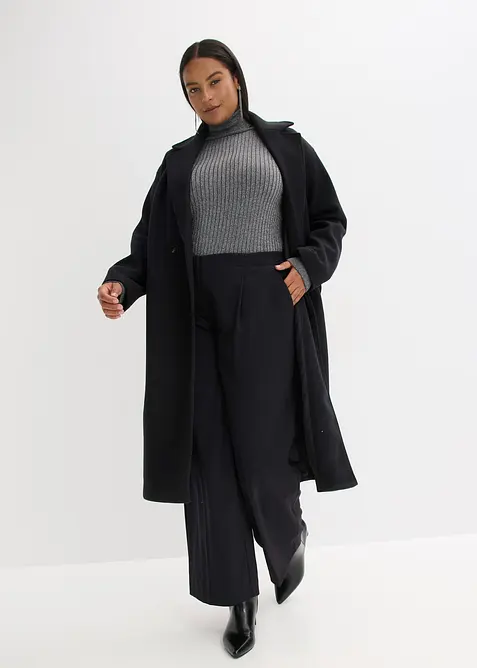 Ribbstickad polotr&ouml;ja med glittrande tr&aring;dar, bonprix