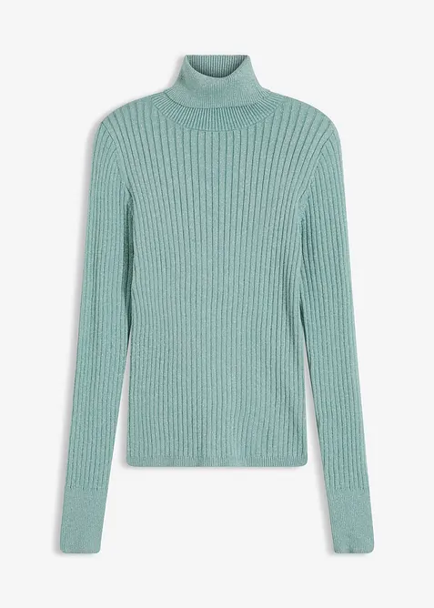 Ribbstickad polotröja, bonprix