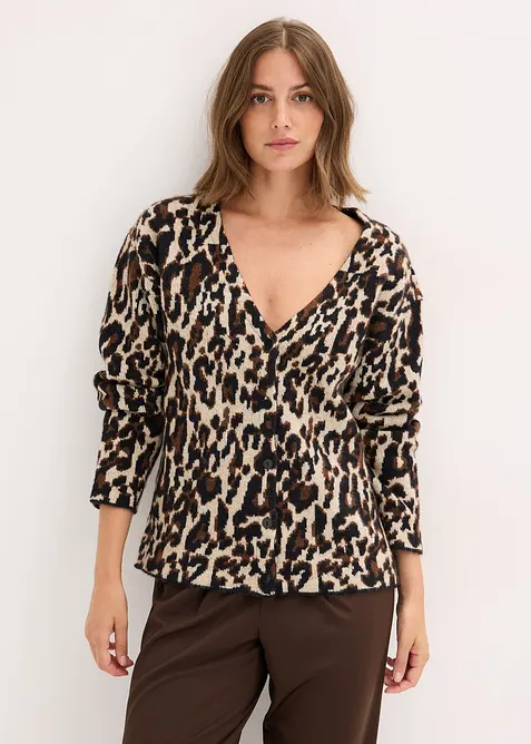 Cardigan i jacquard, bonprix