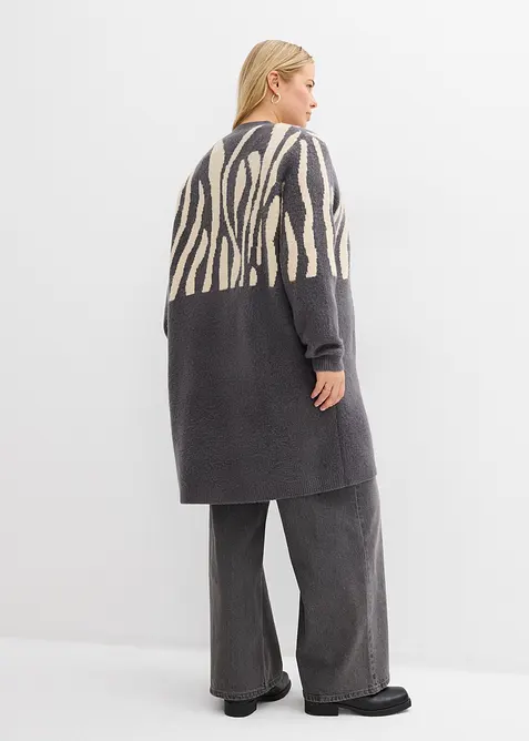 Stickad kofta med zebramönster, bonprix