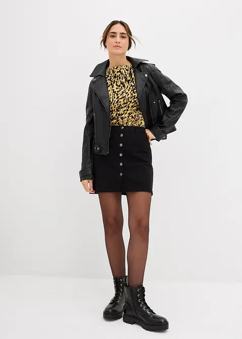 Stickad topp i figurn&auml;ra modell, bonprix