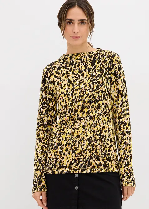 Stickad topp i figurn&auml;ra modell, bonprix