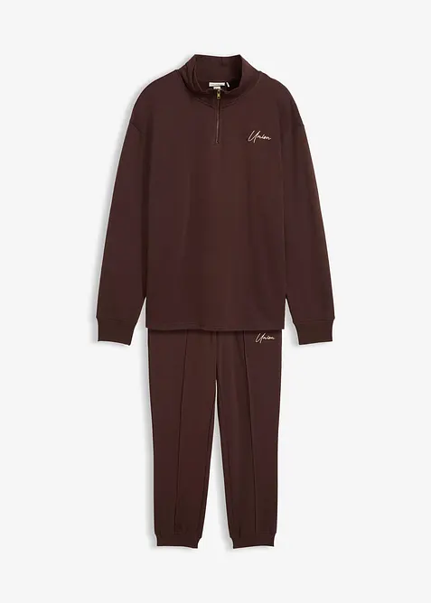 Träningsoverall av bomull (2 delar) Loose Fit, bonprix