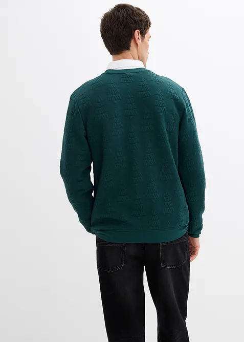 Sweatshirt med julgransmönster, bonprix