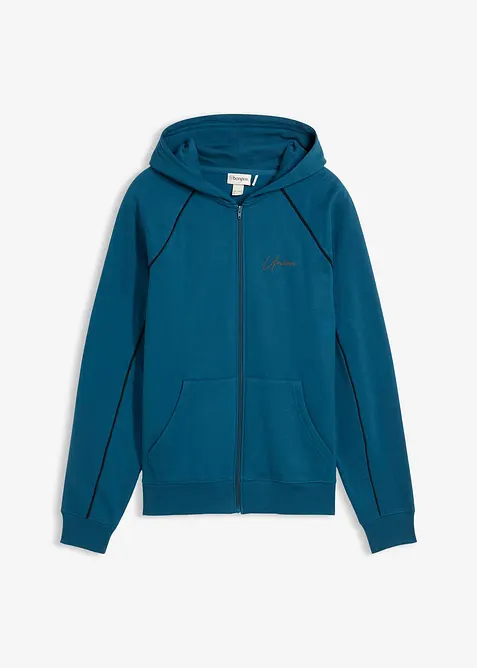 Munkjacka med kontrasterande detaljer av ren bomull, bonprix