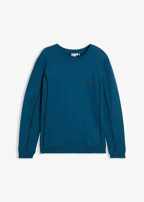 Sweatshirt i bomull med kontrasterande detaljer, bonprix