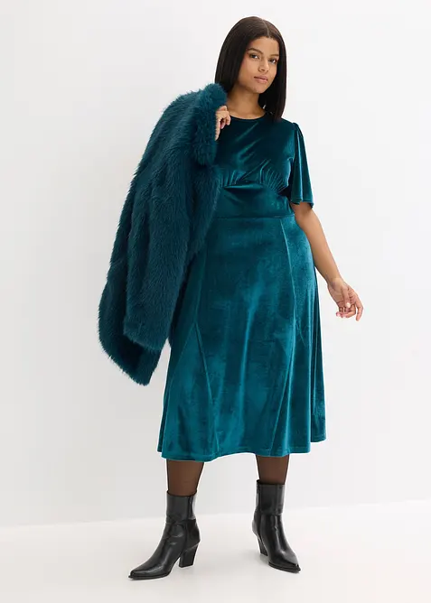 Midiklänning av mjuk sammet, bonprix