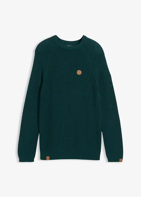 Tr&ouml;ja med rund halsringning, av mjuk bomullsmix, bonprix