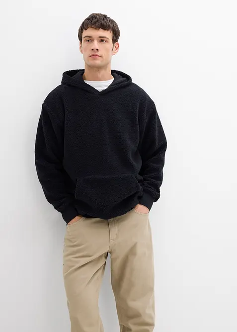 Sweatshirt av teddyfleece med bomullsfoder, Loose Fit, bonprix
