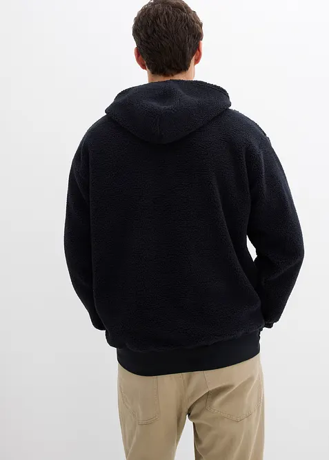 Sweatshirt av teddyfleece med bomullsfoder, Loose Fit, bonprix