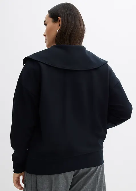 Sweatshirt med generös krage, av viskosmix, bonprix