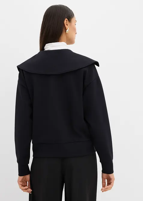 Sweatshirt med generös krage, av viskosmix, bonprix