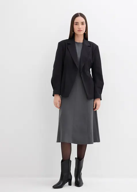 Jerseykl&auml;nning i b&ouml;ljande viskosmix, bonprix