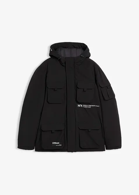 Vadderad jacka med sportiga detaljer, bonprix