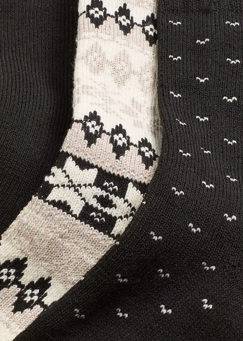 Termostrumpa med mjuk frott&eacute;insida (3-pack), bonprix