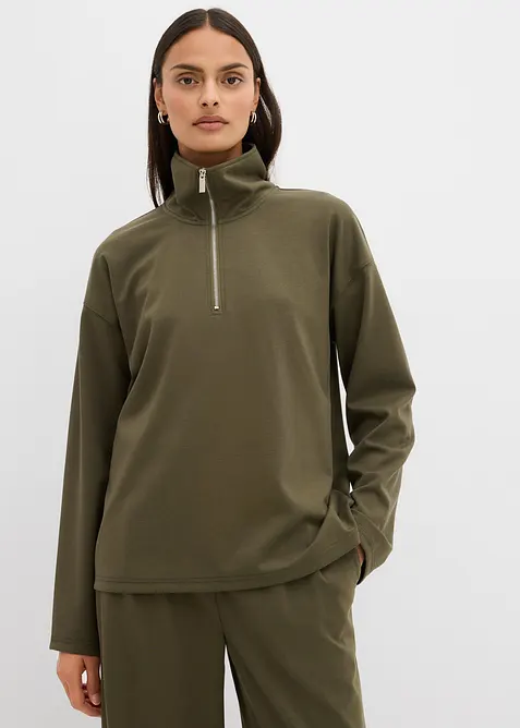 Tr&ouml;ja av viskosmix, med krage, bonprix