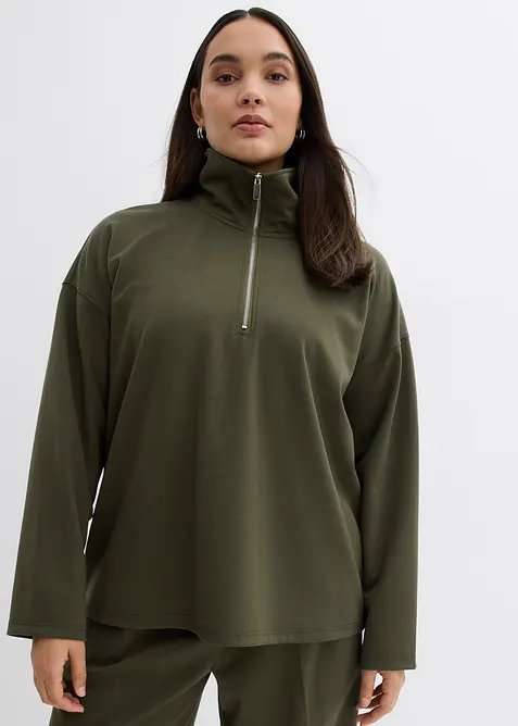 Tr&ouml;ja av viskosmix, med krage, bonprix