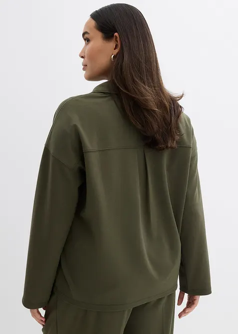 Tr&ouml;ja av viskosmix, med krage, bonprix