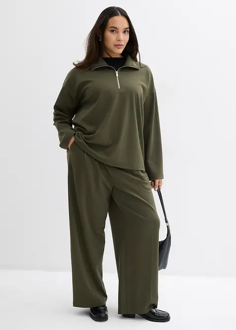 Tr&ouml;ja av viskosmix, med krage, bonprix