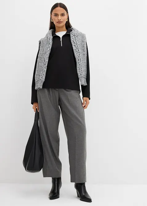 Tröja av viskosmix, med krage, bonprix