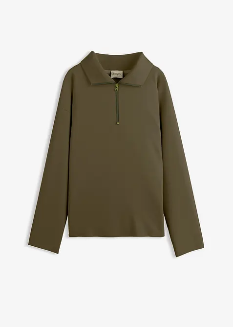 Tr&ouml;ja av viskosmix, med krage, bonprix