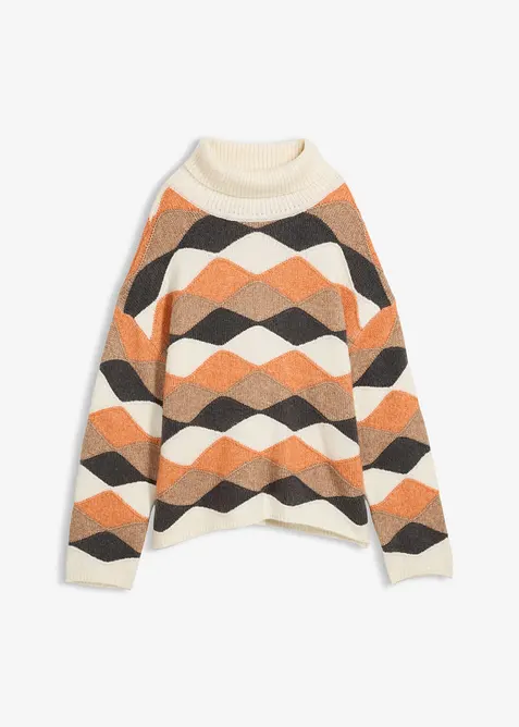 Mönstrad polotröja, bonprix