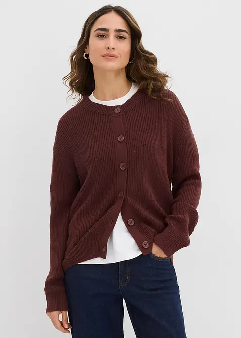 Cardigan med rund halsringning, bonprix