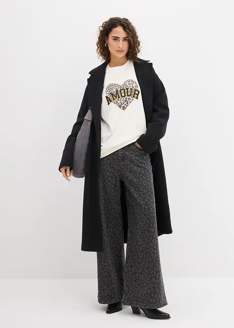 Oversizesweatshirt i bomullsmix, bonprix