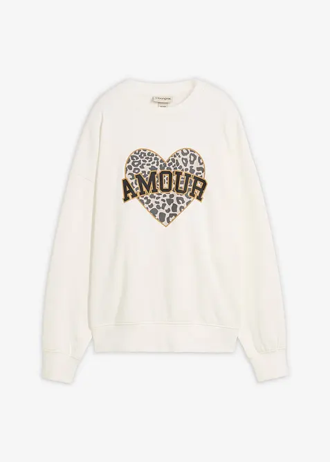 Oversizesweatshirt i bomullsmix, bonprix