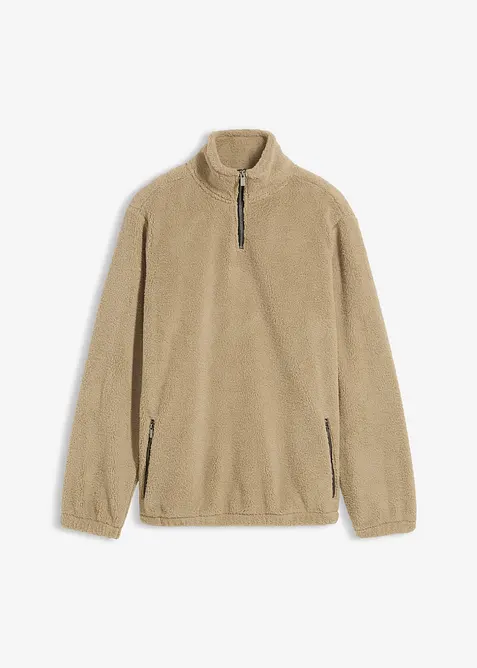 Teddyfleecetr&ouml;ja med fickor med dragkedja, bonprix