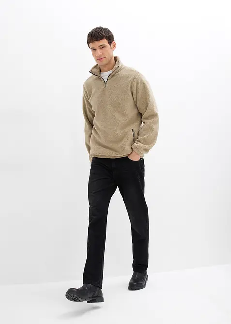 Teddyfleecetr&ouml;ja med fickor med dragkedja, bonprix