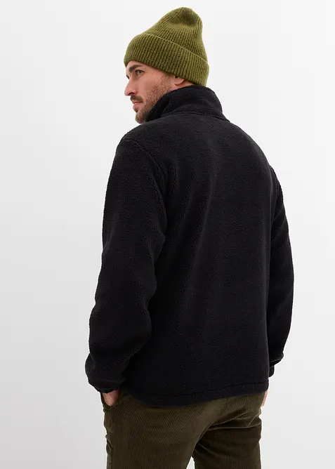 Teddyfleecetröja med fickor med dragkedja, bonprix