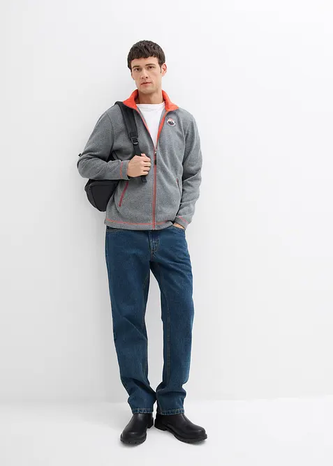 Stickad fleecejacka med praktiska fickor med dragkedja, bonprix